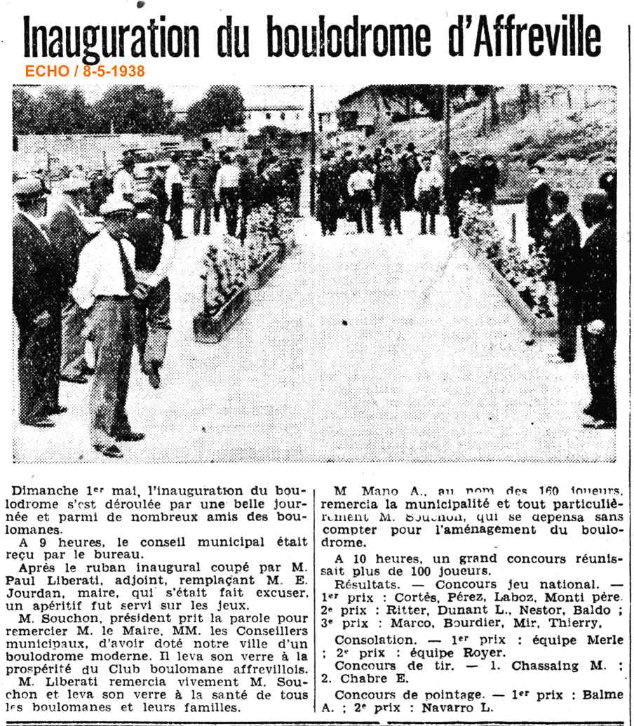 Inauguration du boulodrome d'Affreville