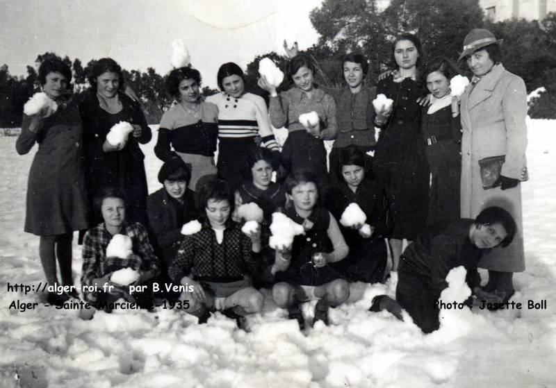 une sortie de classe, en hiver 1935 à El Biar.