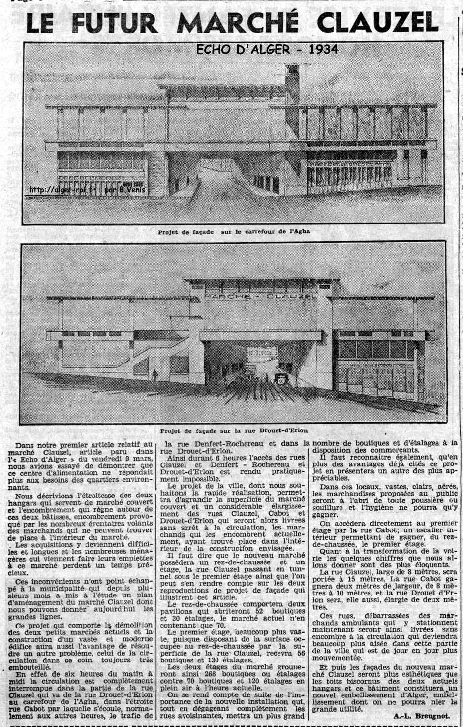 Le futur marché Clauzel- 1934