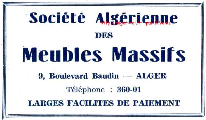 SOCIETE ALGERIENNE DES MEUBLES MASSIFS,baudin