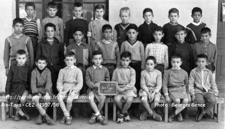 classe de cours élémentaire, 2è année, 1957-1958