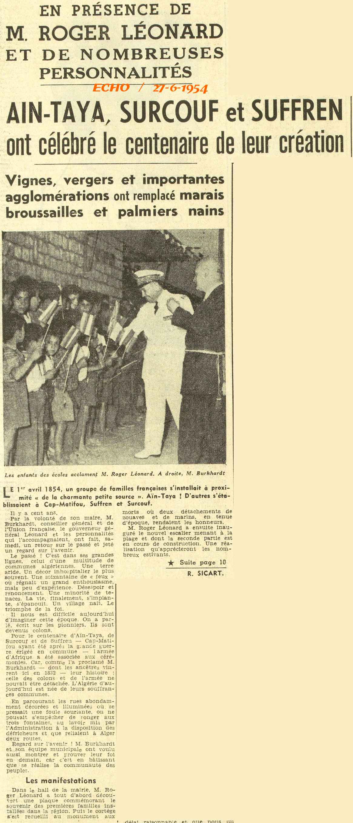 N PRÉSENCE DE M. ROGER LÉONARD ET DE NOMBREUSES PERSONNALITÉS