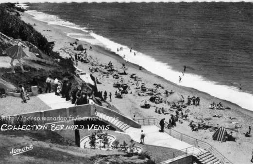 La plage, les escaliers