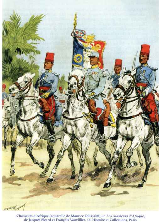 Chasseurs d'Afrique (aquarelle de Maurice Toussaint), in Les chasseurs d'Afrique,