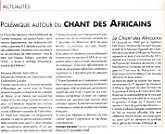Polémique : Chant des Africains