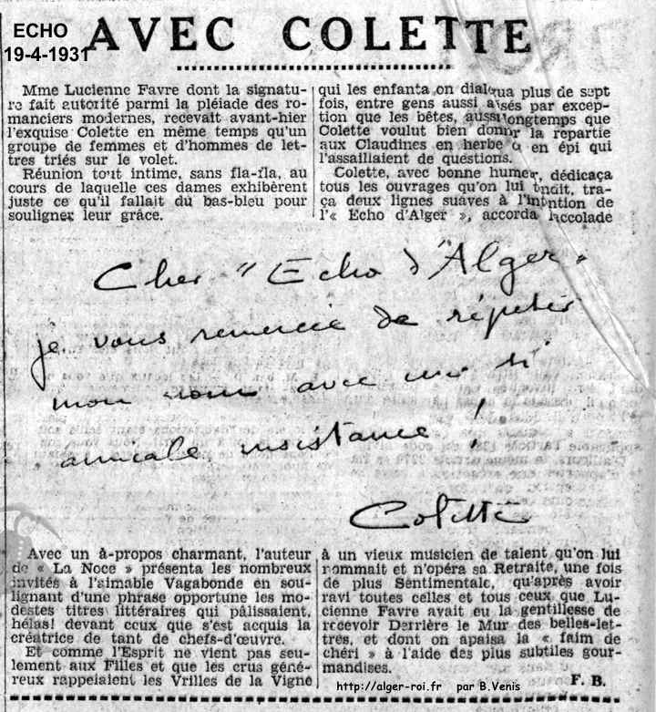 Colette , conférence à l'Opéra