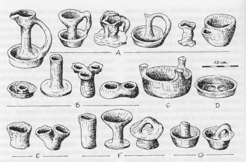 quelques formes de minipoteries votives (mesbah) de Grande Kabylie,