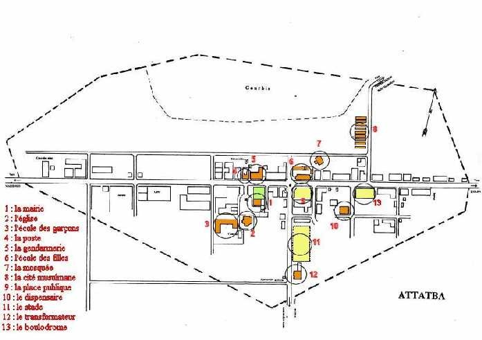 Plan du village année 1960.