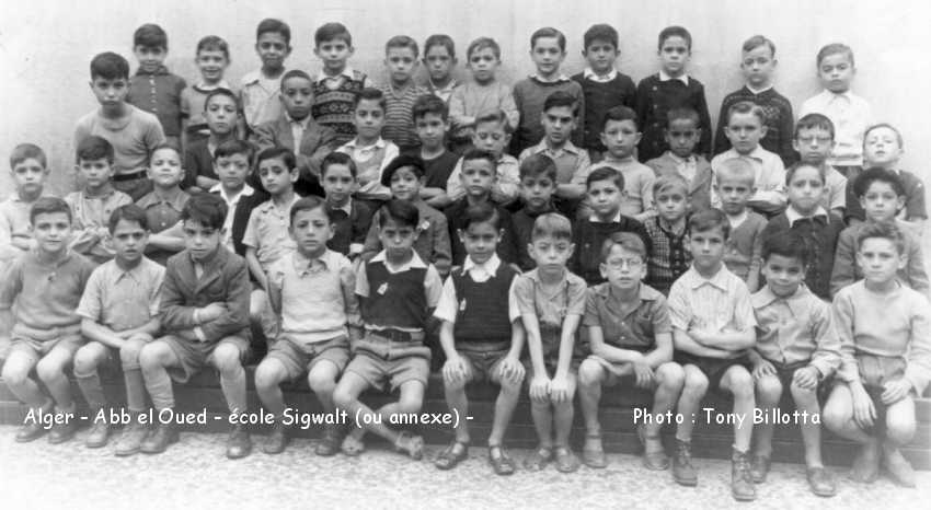 ECOLE ANNEXE SIGWALT (Rue Weimbrener) Bab-el-Oued, Année 1946-1947 ? Cours Préparatoire (