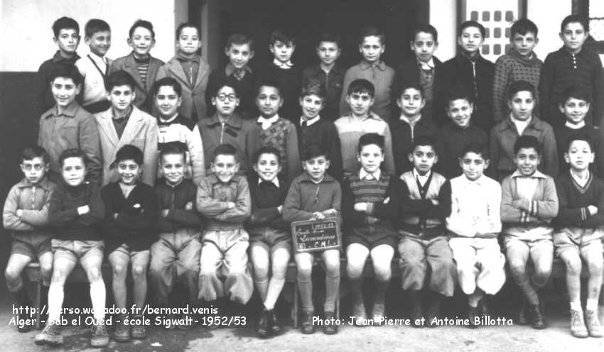 École Sigwalt, rue des Lavandières , 1952-1953. Classe de Madame BOSSCHOT