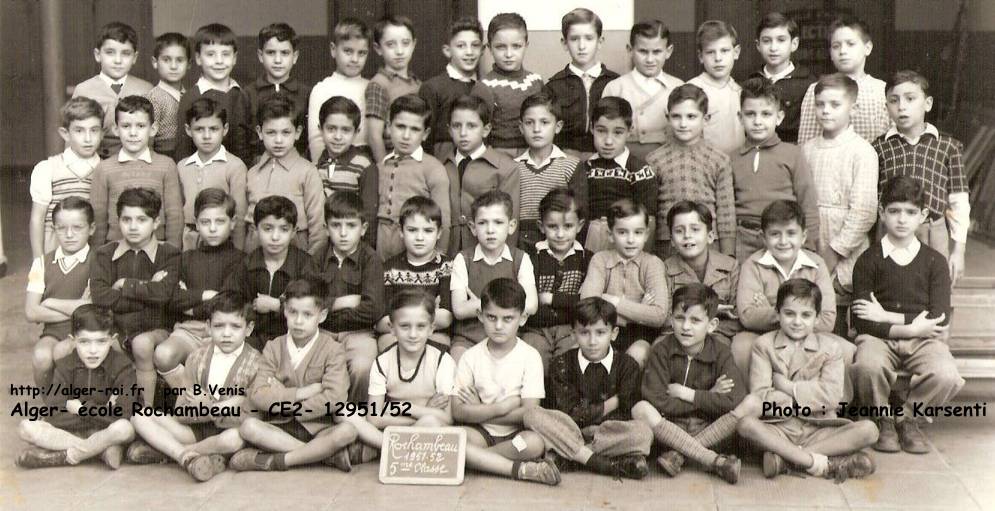 École Rochambeau, cours élémentaire 2, 1951-1952