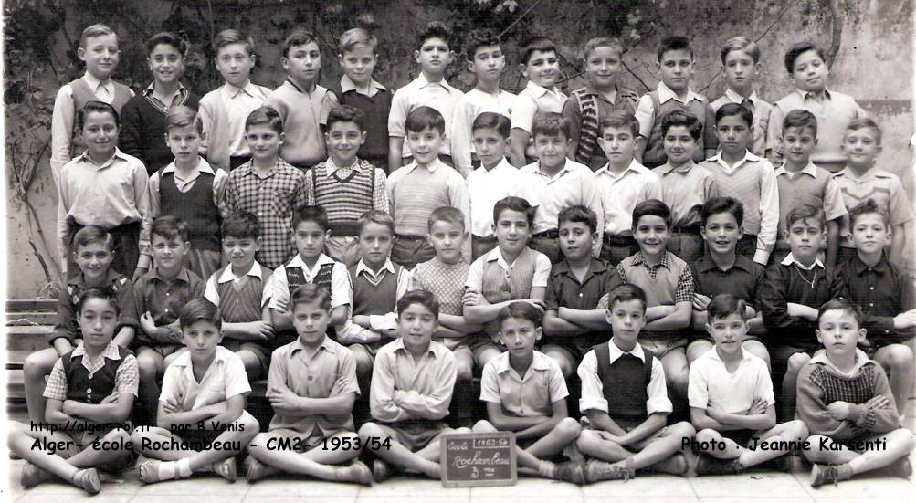 École Rochambeau, cours moyen 2, 1953-1954