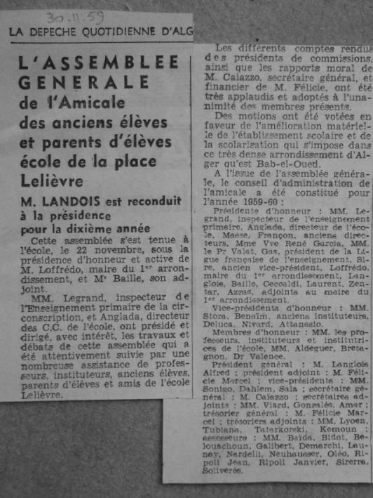 Assemblée générale de l'Amicale...