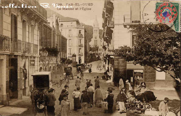 le marché et l'église, carte écrite le 2 nov. 1914