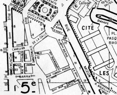 Pour situer le 3 de la rue Mizon (plan Vrillon)