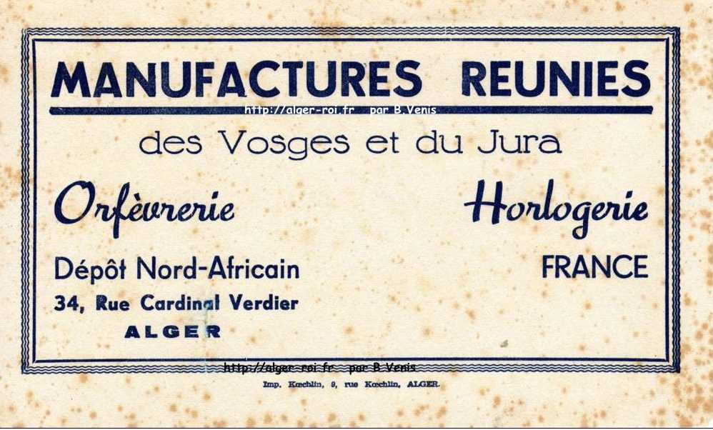 MANUFACTURES REUNIES des VOSGES et du JURA 