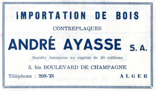 bab-el-oued,ayasse,importation de bois,boulevard champagne