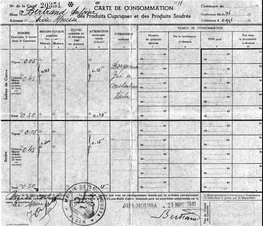 sidi-moussa,carte de consommation