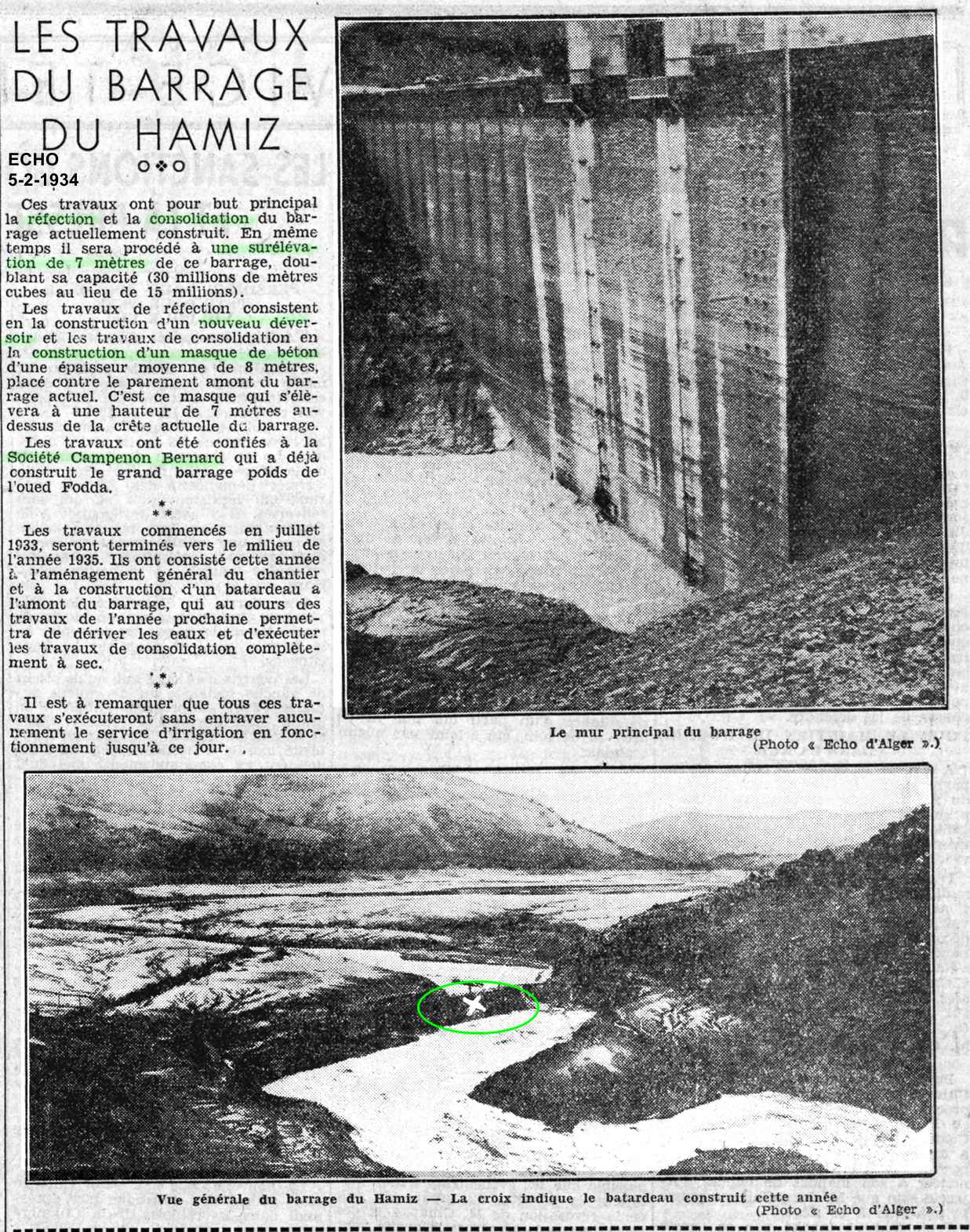 Barrage du Hamiz - Réfection et consolidation