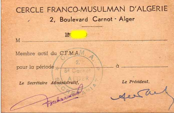 CERCLE FRANCO - MUSULMAN d'ALGÉRIE 