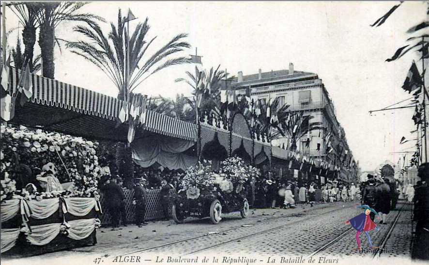 boulevard de la République,une bataille de fleurs, le corso