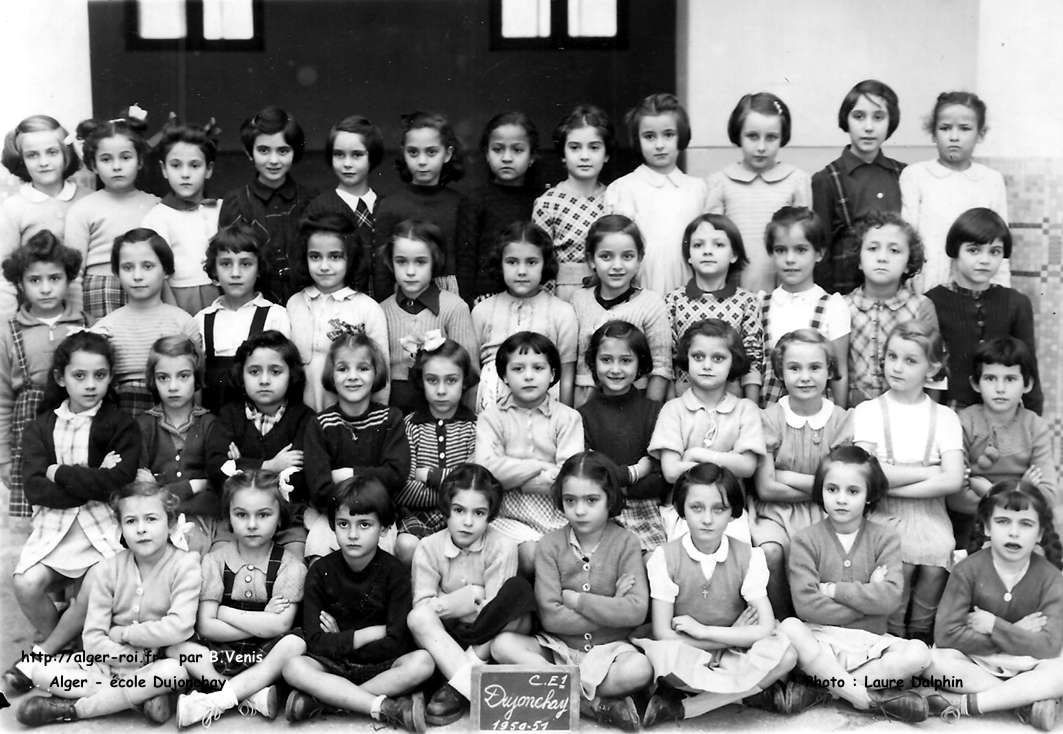 alger,photos de classes,ce1,1950-1951,50-51,ecole dujonchay