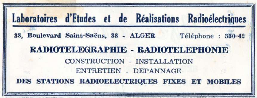 LABORATOIRES D'ETUDES et de REALISATIONS RADIOELECTRIQUES 