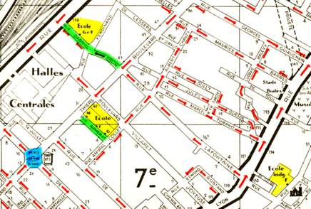 plan ecole Aumerat, à Belcourt