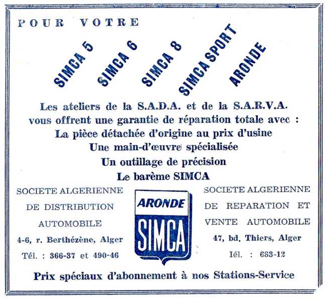 ATELIERS DE LA S.A.D.A. et de la S.A.R.V.A.