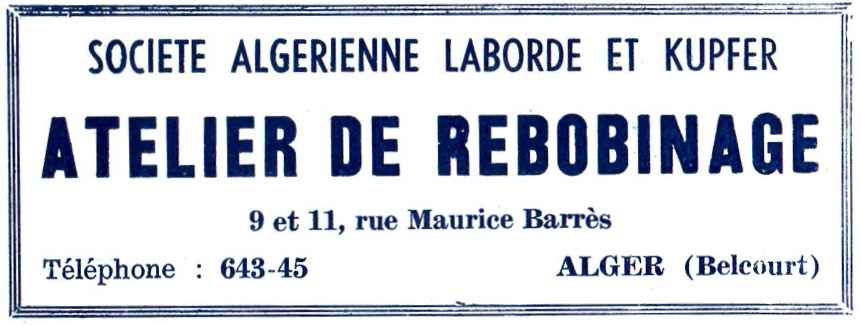 Belcourt,ateliers de rebobinagelaborde et kupfer