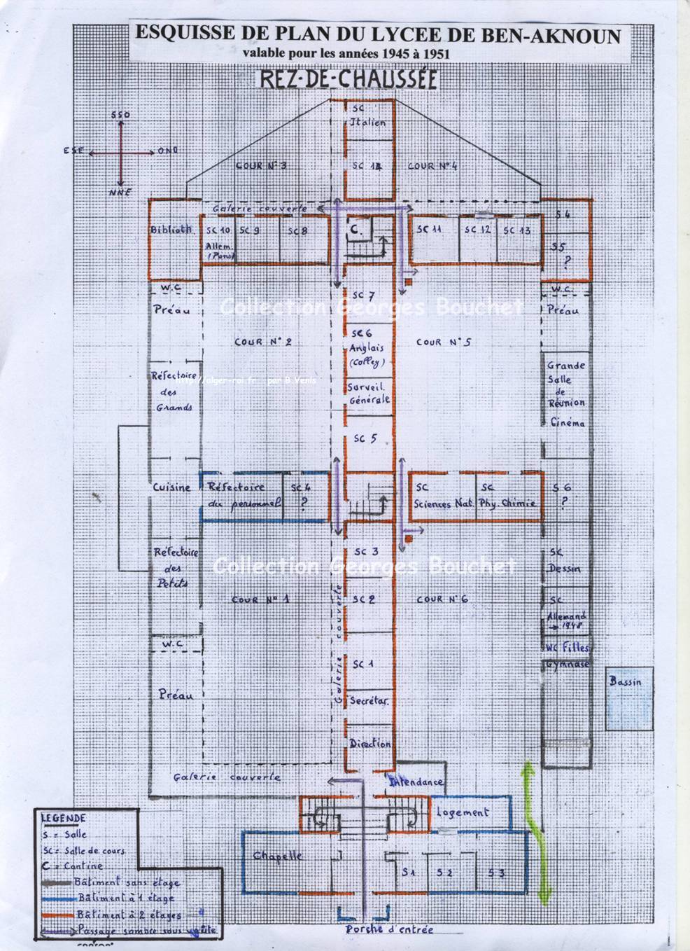 Esquisse du plan du lycée de Ben-Aknoun