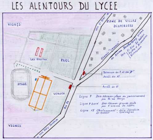 Les alentours du lycée.