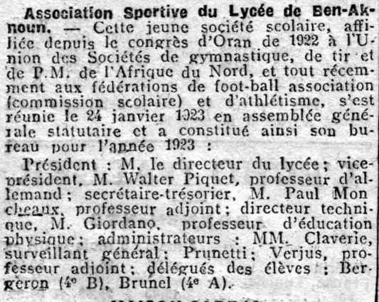 Association Sportive du Lycée de Ben-Aknoun