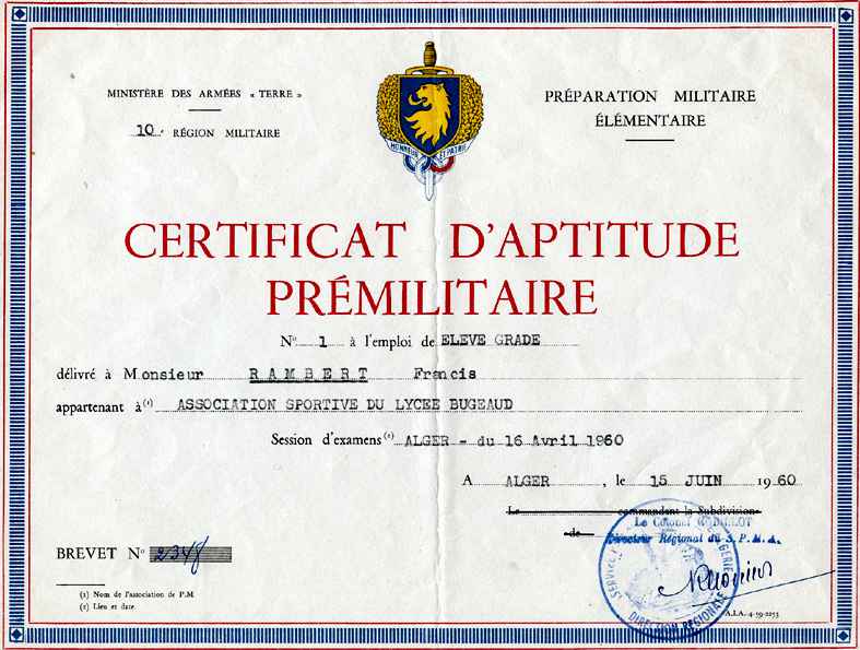 Certificat d'aptitude à l'emploi d'Elève gradé