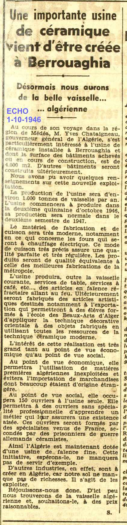 Une importante usine de céramique