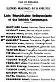 Elections municipales du 26 avril 1953