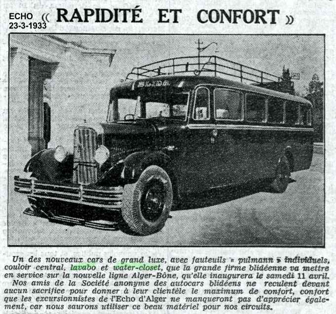 Nouveaux cars de grand luxe - 1933