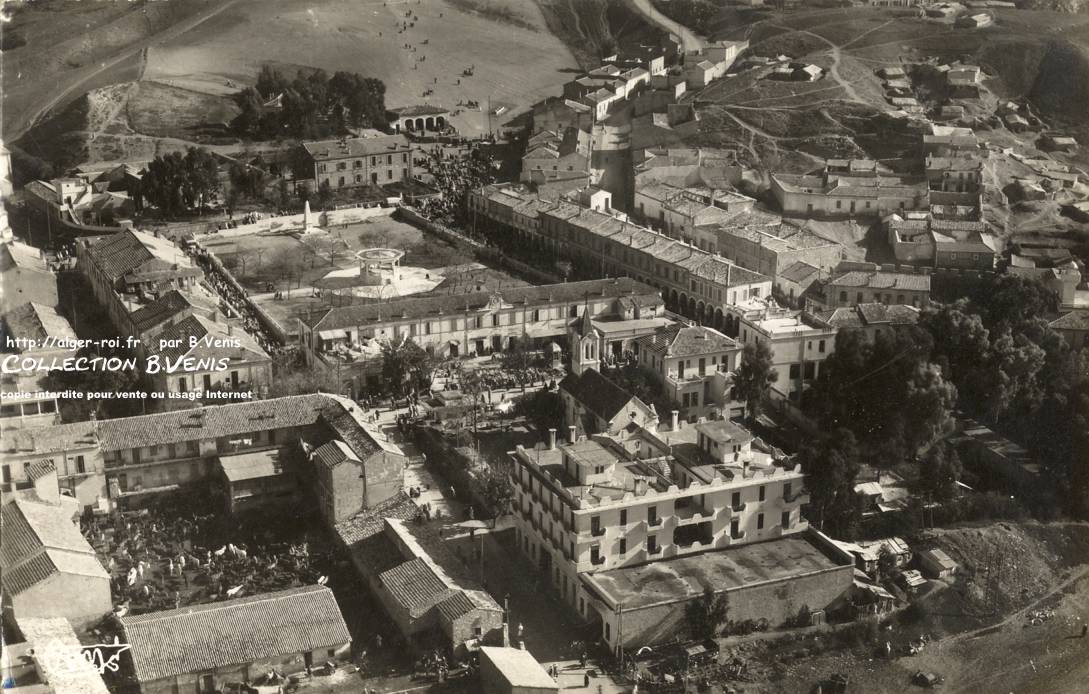 Vue aérienne sur le centre de la ville