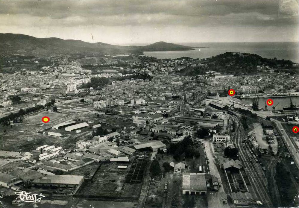 Bône, vue sur la ville, la gare, le port