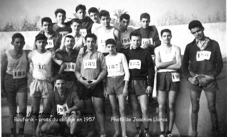 Avant le départ du cross, collége, 1957