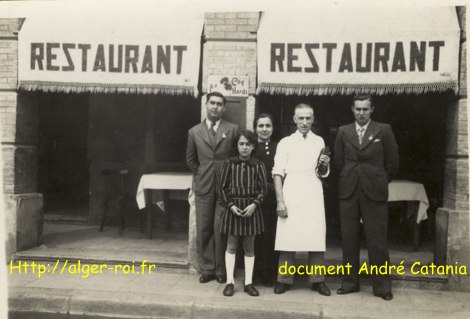 De gauche à droite : X, Josette Catania, Angèle Catania, Nicolas Catania, X