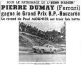 PIERRE DUMAY (Ferrari) gagne le Grand Prix B.P.-Bouzaréa 