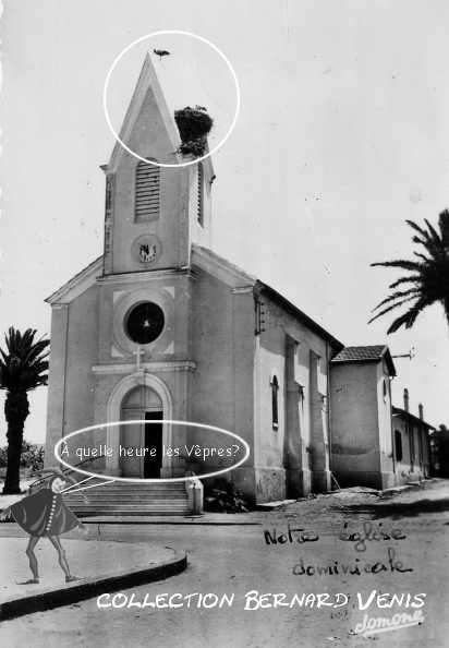 L'église Saint-Augustin ...avec des cigognes