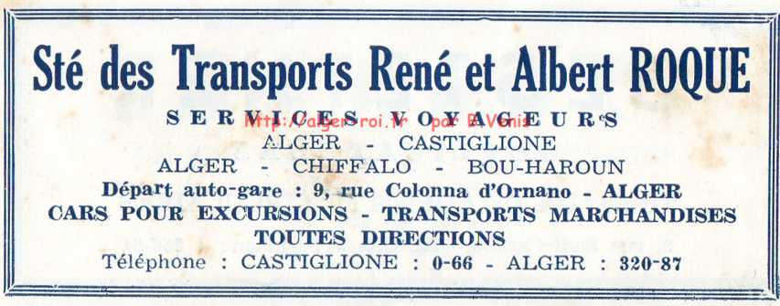 SOCIETE DE TRANSPORTS RENÉ et ALBERT ROQUE 