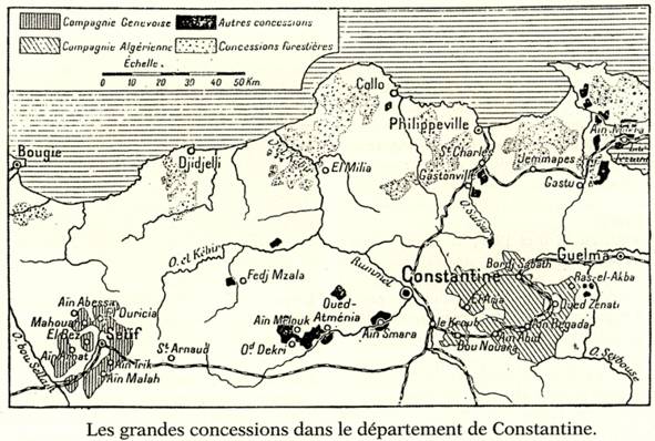 Les grandes concessions dans le département de Constantine.