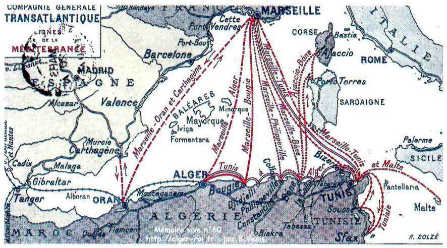 C.G.T : lignes de la Méditerranée