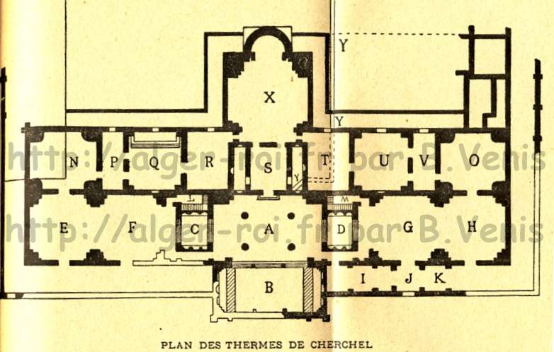 plan des thermes de Cherchel