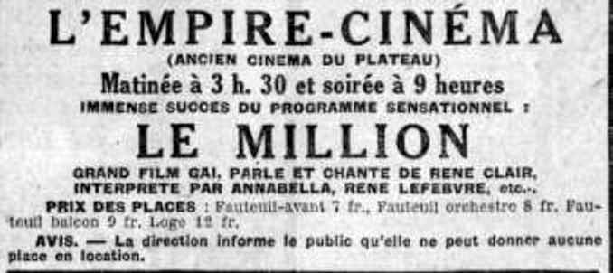 L'Empire -cinéma ex- cinéma du Plateau