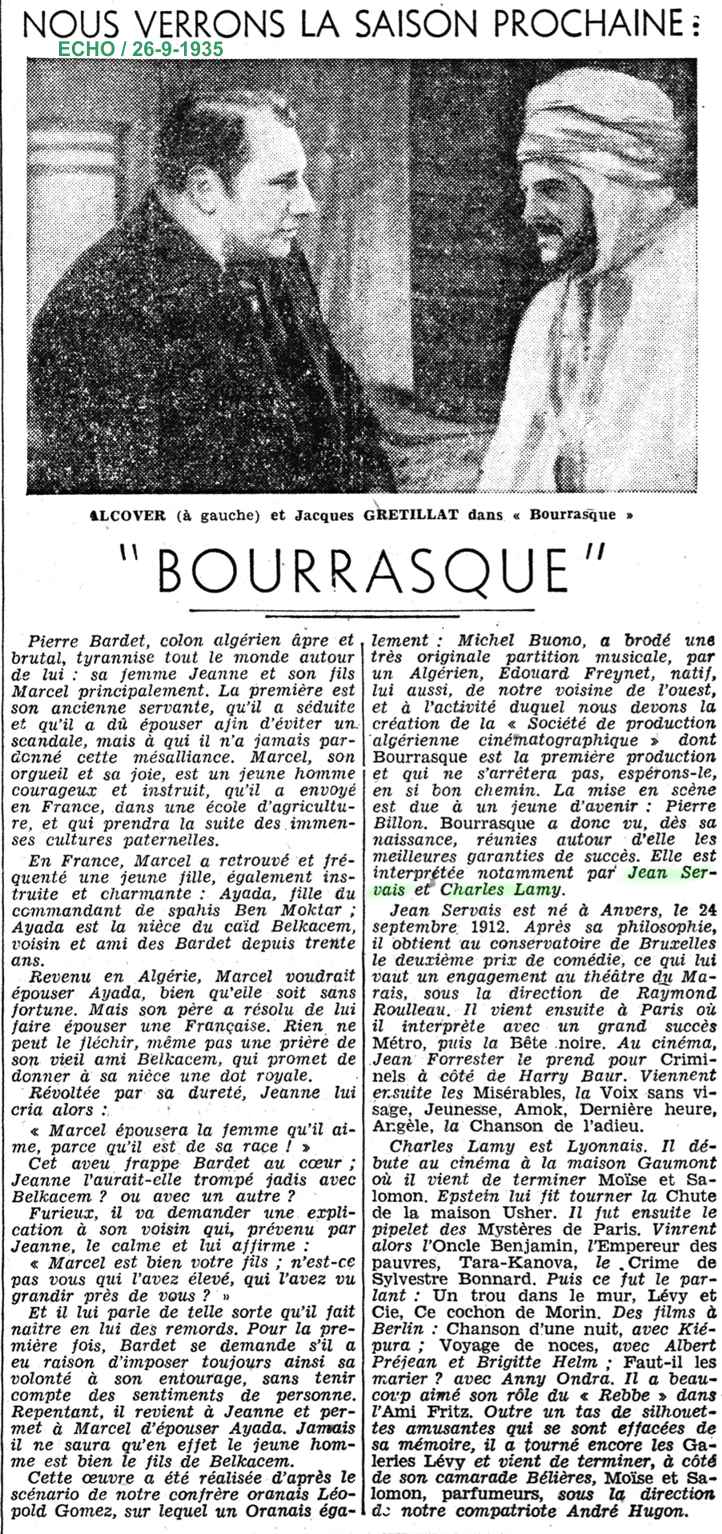 LE FILM ALGÉRIEN "BOURRASQUE"