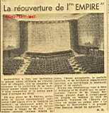 Réouverture et inauguration de l'Empire 